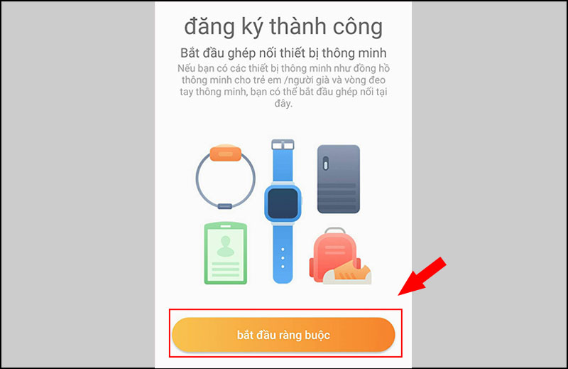 Chọn bắt đầu r&agrave;ng buộc